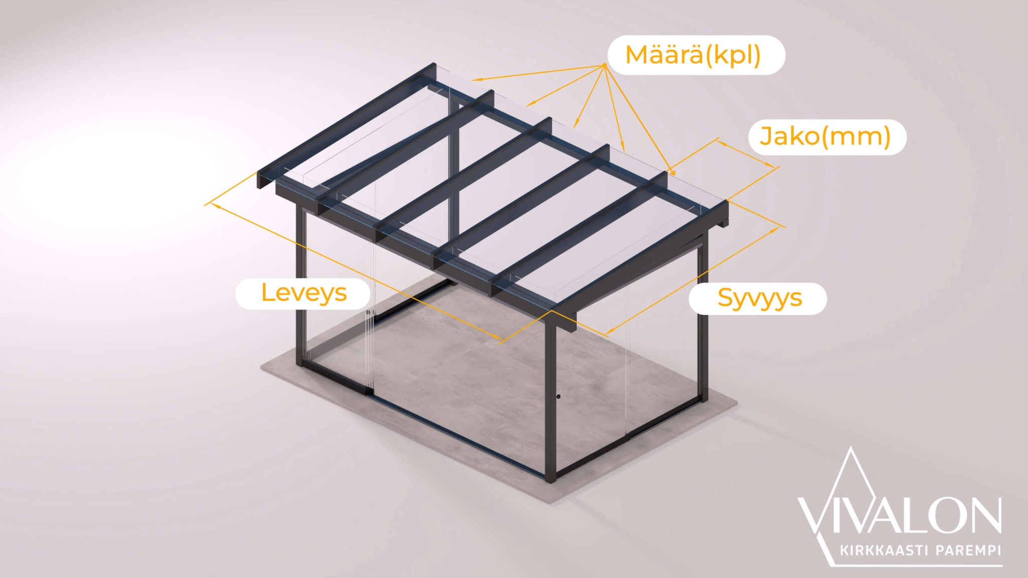 Vivalon Terassilasitus Isometrinen Tuotekuva 5K V1